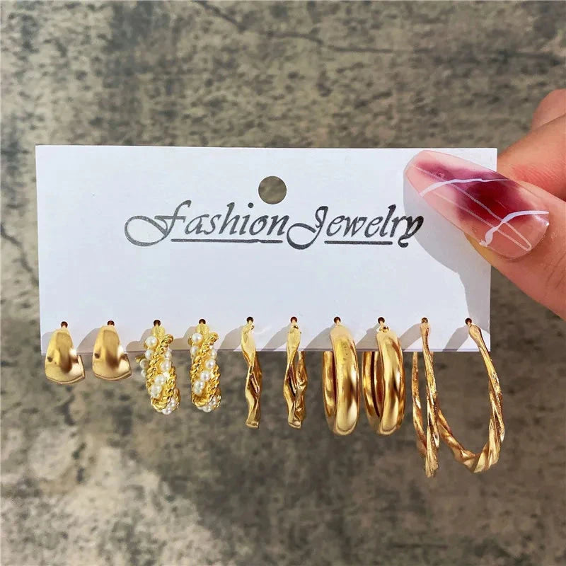 Modyle Gold Color Dangle Earrings Set Butterfly Acrylic Hollow Drop Earrings for Women Heart Hoop Earring Fashion Jewelry Gifts Econic Blanks