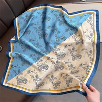 2025 Silk Shawl Print Headscarf Cat Hair Wrap Neckerchief Female Satin Square Scarf For Women Headband Foulard Hijab Bandana Quick Pick Grocers