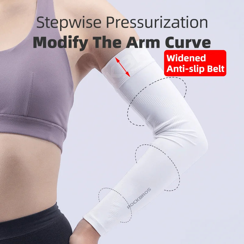 ROCKBROS  Arm Sleeve Breathable Quick Dry UV Protection Cycling Sport Sleeve Ice Fabric Sunscreen Sports Wear Fitness Arm Sleeve Quick Pick Grocers