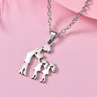 Girls Boy Children Stainless Steel Family Necklaces Mama Pendants Necklace Birthday Gifts For Women Jewelry Mother's Day Jewelry Quick Pick Grocers