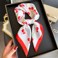 Bohemian Style Print Luxury Brand Silk Square Scarf Women Satin Shawls Neckerchief Wrap Scarves Bandana Hair Hjiab Floral Quick Pick Grocers