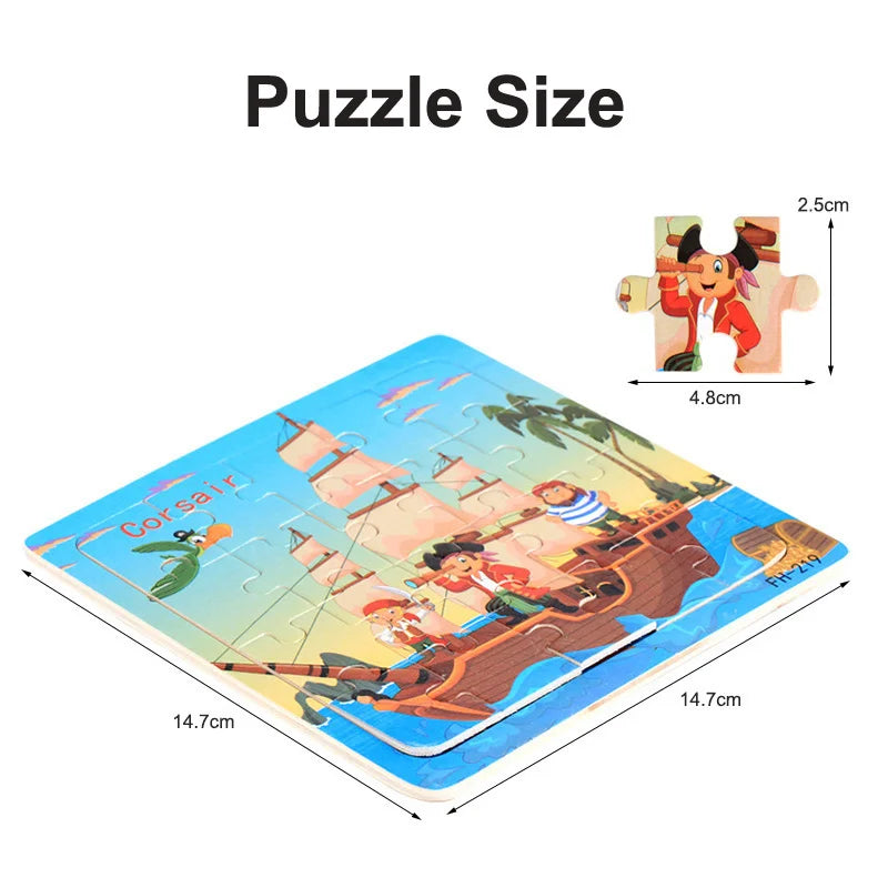 New 20 Piece Wooden 3d Puzzle Cartoon Animal Vehicle Jigsaw Puzzle Montessori Educational Toys For Kids 3-6 Years Old Quick Pick Grocers