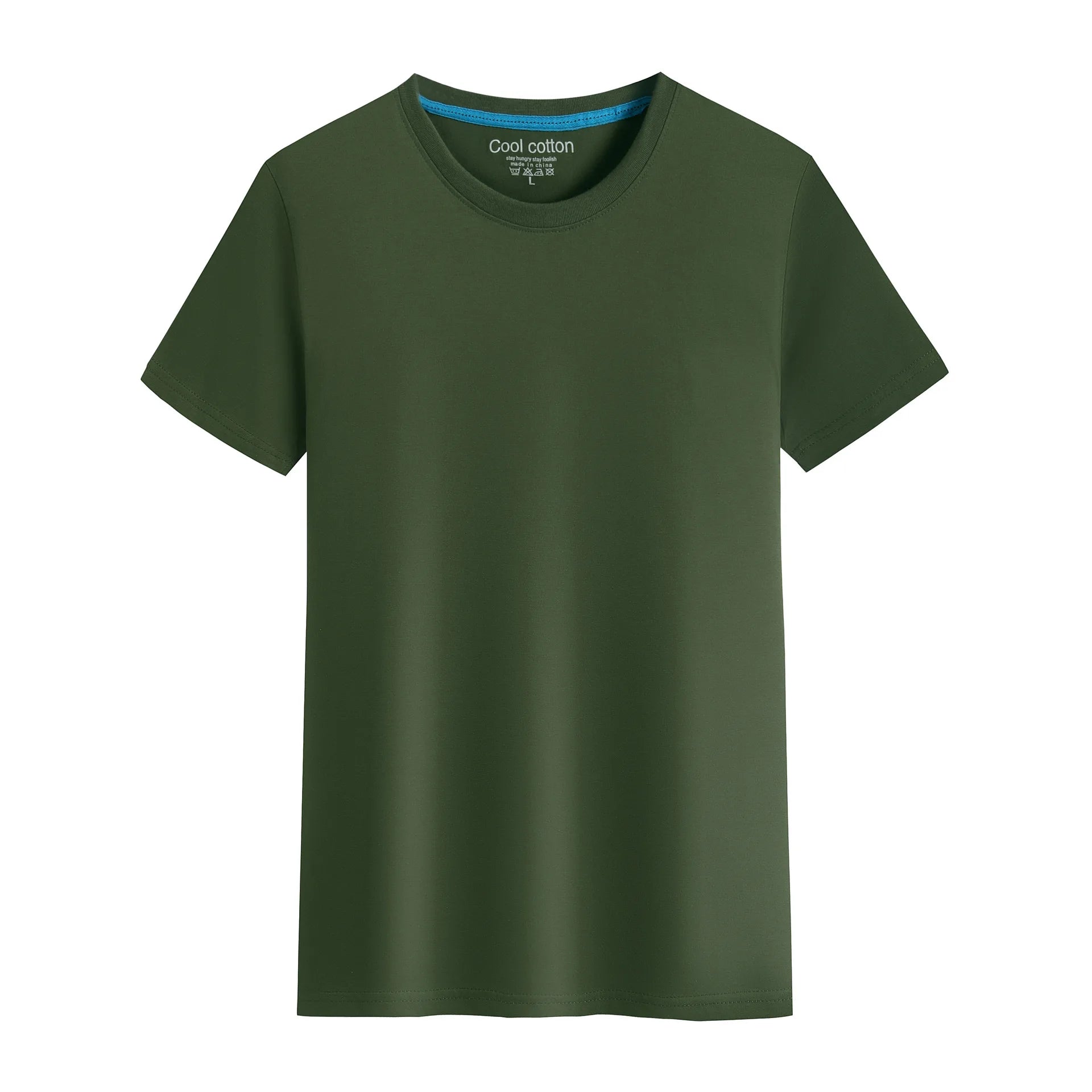 2026 Brand New 100% Cotton Mens T-shirt Pure Color Men T Shirts Round Collar Short-Sleeve Man T-shirt Top Tees For Male Clothes Quick Pick Grocers