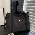 Large Capacity Nylon Crossbody Bag Casual Solid Color Messenger Shoulder Bag with Removable Strap Quick Pick Grocers