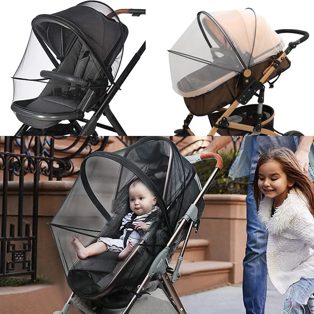 Mosquito Net Full Cover for Baby Car seat Cover Cradles Stroller Mosquito Netting Stretchable Netting Dual-Use Zipper Mesh Purest Peak
