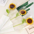 3Pcs Sunflower Hand Woven Bouquet Creative Wool Knitting Flower Sunflower Decorations Teachers Day Mother S Day Birthday Gift Quick Pick Grocers