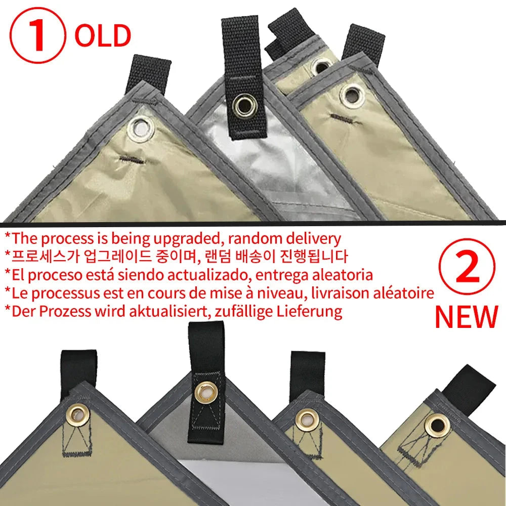 4x4m 5x3m 4x3m 3x3m Ultralight Waterproof Tarp Tent Large Camping Awning Sun Shelter Garden Canopy Outdoor Beach Shade Hiking Econic Blanks