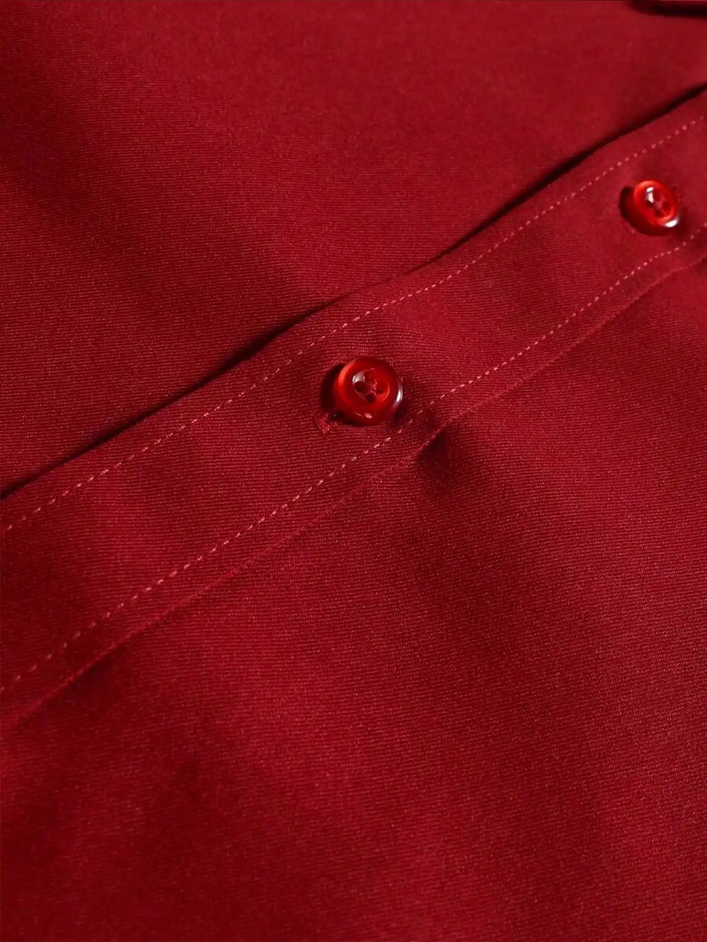 Men's Solid Red Long Sleeve Formal Dress Shirt for Business Office Wear Quick Pick Grocers