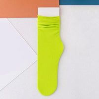 INS Women Girls Summer Thin Long Socks Ice Velvet Soft Breathable Pile of Socks Solid Black White Beige Harajuku High Tube Socks Quick Pick Grocers