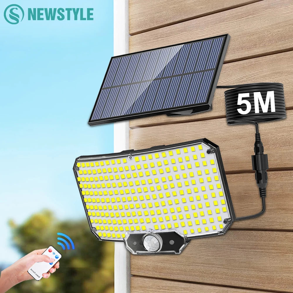 234/318/348 LED Solar Lights 3 Working Modes Super Bright Motion Sensor Outdoor IP65 Waterproof Flood Wall Security Lights Yard Econic Blanks