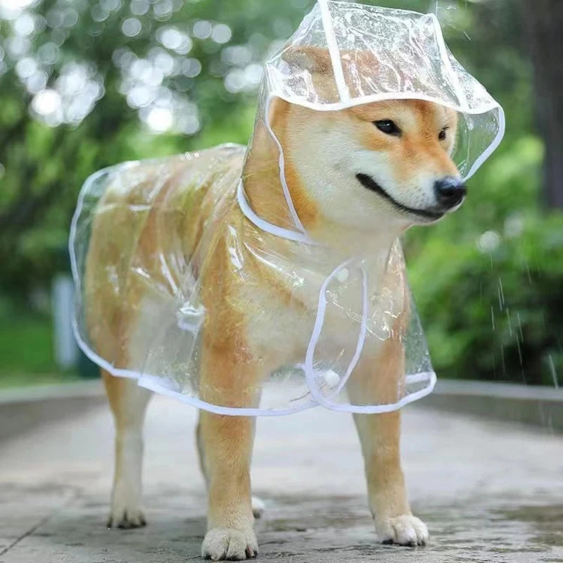 Pet Dog Puppy Transparent Rainwear Raincoat Pet Hooded Waterproof Jacket Clothes Soft PVC Small Dogs Raincoat Puppy Rain Poncho Econic Blanks