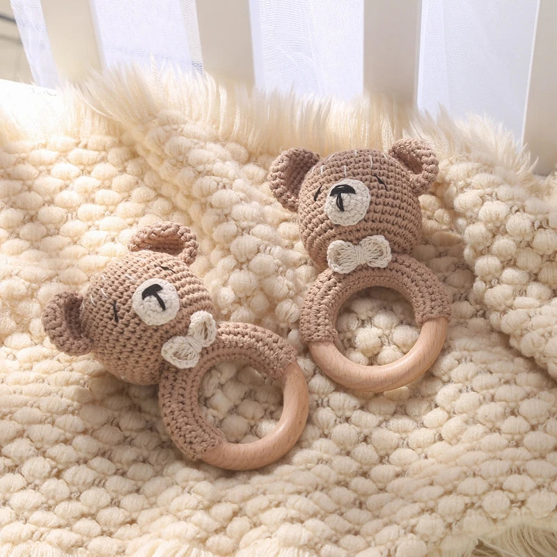 Baby Toys Crochet Animal Rattle Cartoon Music Rattle Toys for Baby Kawaii Teether Rattle Baby Toy 0 12 Months Montessori Toys Purest Peak