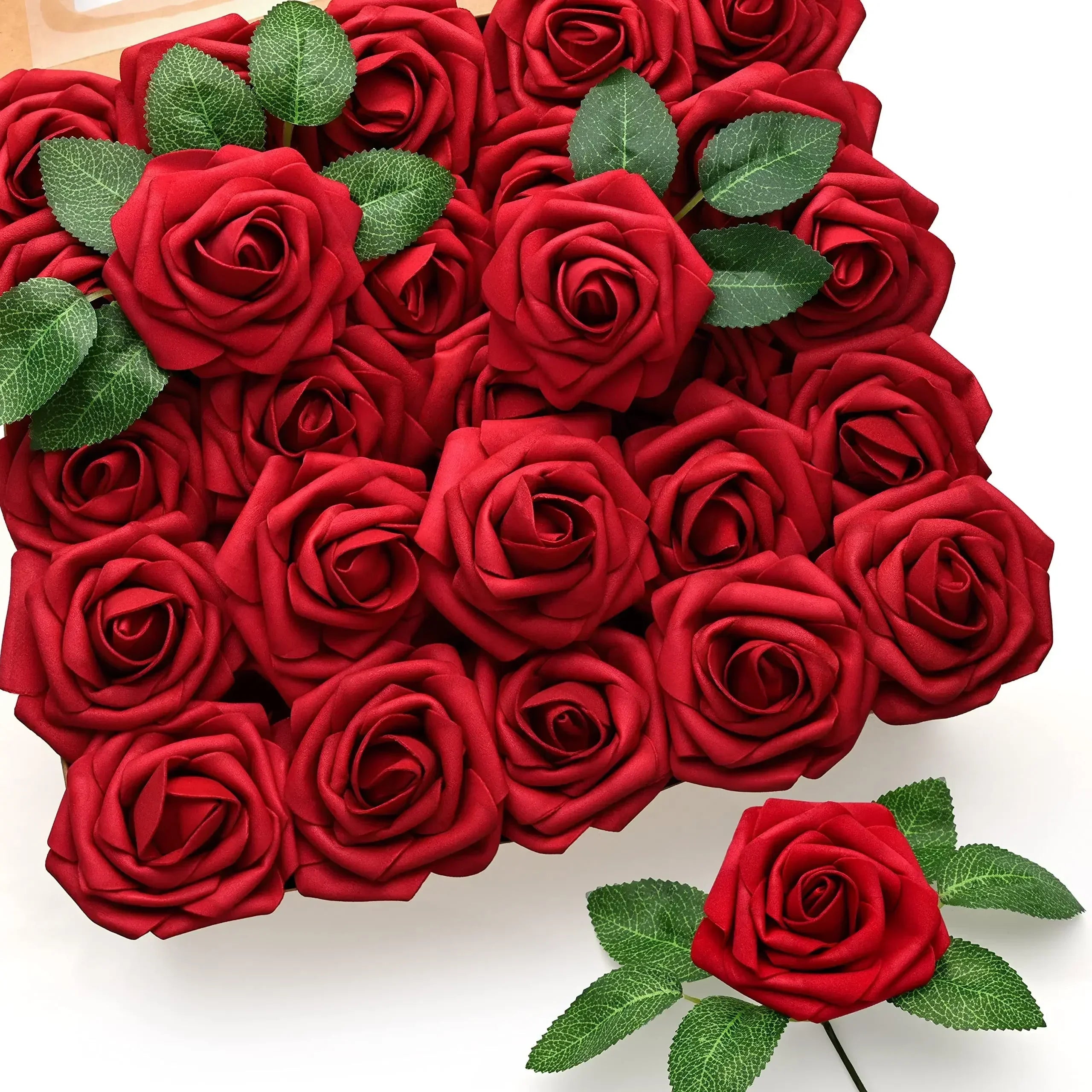 10~100pcs Rose Artificial Flowers Foam Fake Roses Wedding Bouquets Centerpieces Mothers Day Valentines Gifts Party Decoration Quick Pick Grocers