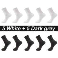 10Pairs/Lot Men Combed Cotton Socks Black Casual Business Breathable High Quality Man Sock New For Male Plus Size EU38-48 Quick Pick Grocers