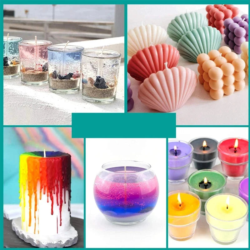 Candle Dyes Kit Liquid Colorant Pigment Set DIY Candle Making Supplies Aromatherapy Soap Soy Wax Dye Candle Mold Coloring Econic Blanks