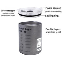 Portable 600ml Thermos Cup 304 Stainless Steel Coffee Mug Thermal Leak-proof Water Bottle with Straw Insulated Bottle Drinkware Quick Pick Grocers
