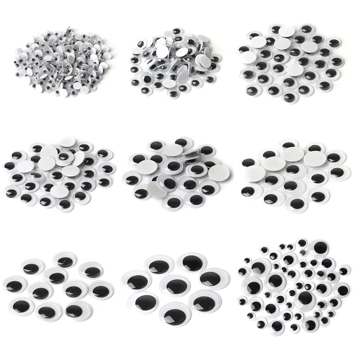 100pcs/200/550pcs Self-adhesive Googly Wiggle Eyes for DIY Scrapbooking Crafts Projects DIY Dolls Accessories Eyes Handmade Toys Econic Blanks