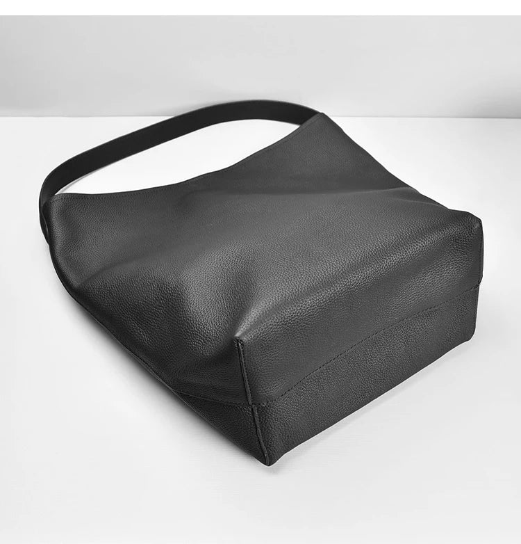MENDY Bucket Bag Large Women's Bag Tote Bag Shoulder Bag Luxury Designer Genuine Leather Handbag Japanese Popular Bag Soft Row Quick Pick Grocers