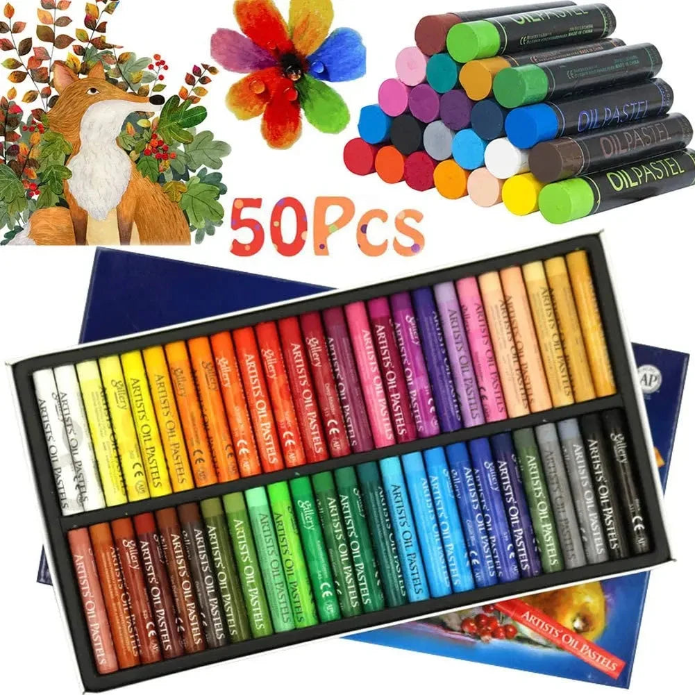 MUNGYO Artist Oil Pastel Set 12/25/50 Professional Painting Drawing Graffiti Art Crayons Washable Round Non Toxic Sticks Econic Blanks