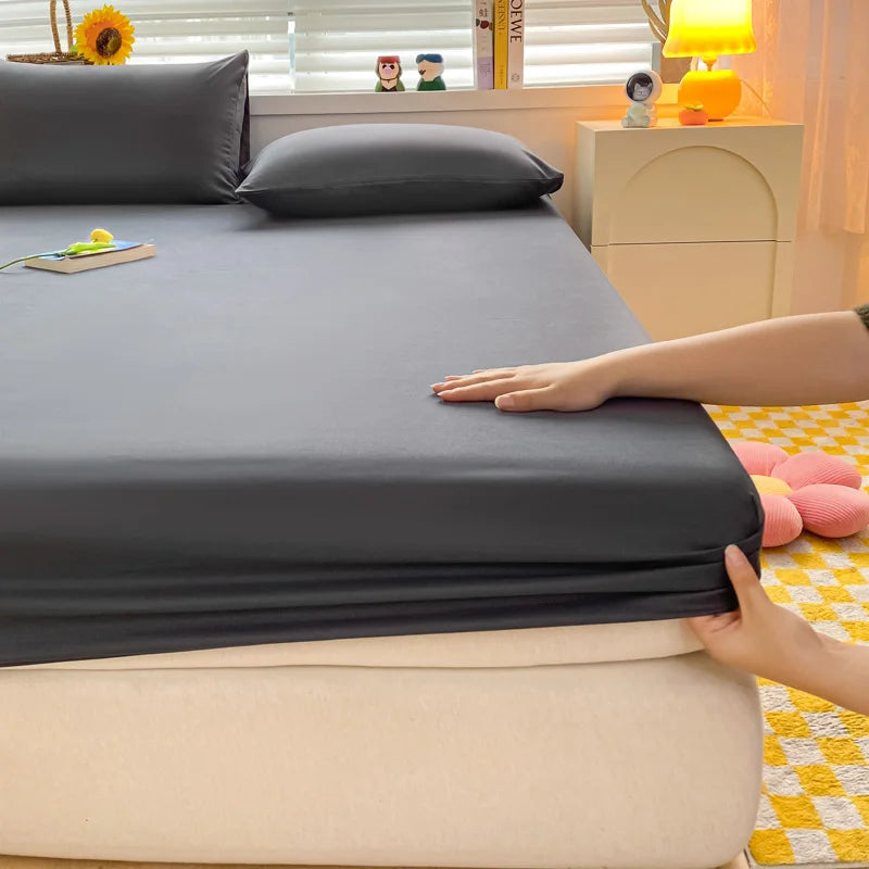 Soft Cotton Fitted Bed Sheet with Elastic Mattress Cover Quick Pick Grocers