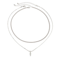 KunJoe 2pcs/set Stainless Steel Metal Rivet Pendant Thin Snake Chain Necklace for Men Punk Silver Color Cuban Link Chain Choker Quick Pick Grocers
