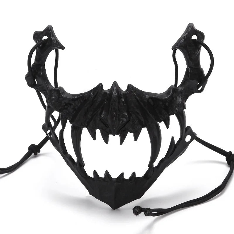 Halloween Mask Half-face Mask Cos Dragon God Fierce Tiger Night Fork Tengu Man Wolf Mask Performance Skull Masks Econic Blanks