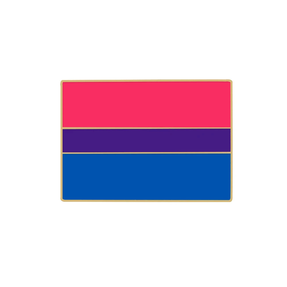 Asexual Gay Lesbian Enamel Brooches LGBT Pride Non-binary Trans Backpack Badge Rainbow Rectangle Lapel Pin Jewelry Friends Gifts Quick Pick Grocers