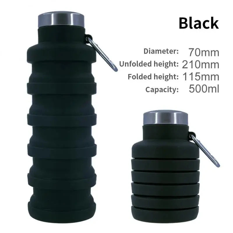 1pc Collapsible Water Bottle, Reuseable BPA Free Silicone Foldable Bottles Portable Hiking Cup For Outdoor Mountaineering Tours Econic Blanks