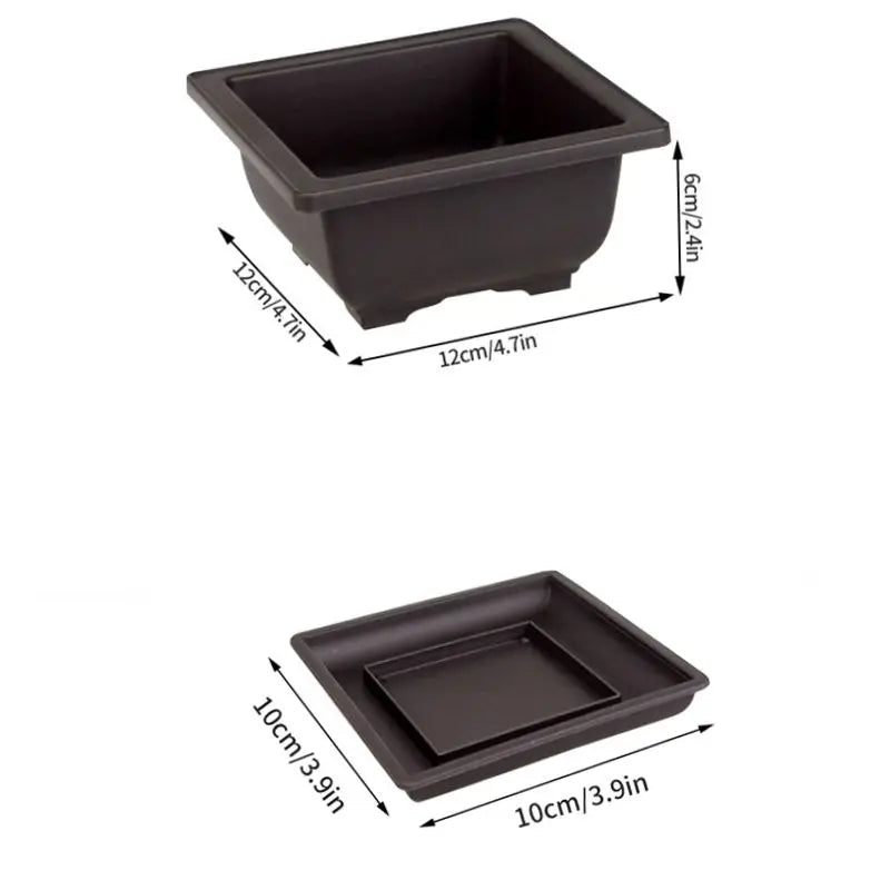 Rectangular Flowerpots Plastic Bonsai Plants Pot Square for Flower Balcony Garden Yard Landscape Bonsai Pot Trays Home Decor Quick Pick Grocers