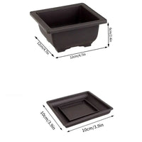 Rectangular Flowerpots Plastic Bonsai Plants Pot Square for Flower Balcony Garden Yard Landscape Bonsai Pot Trays Home Decor Quick Pick Grocers