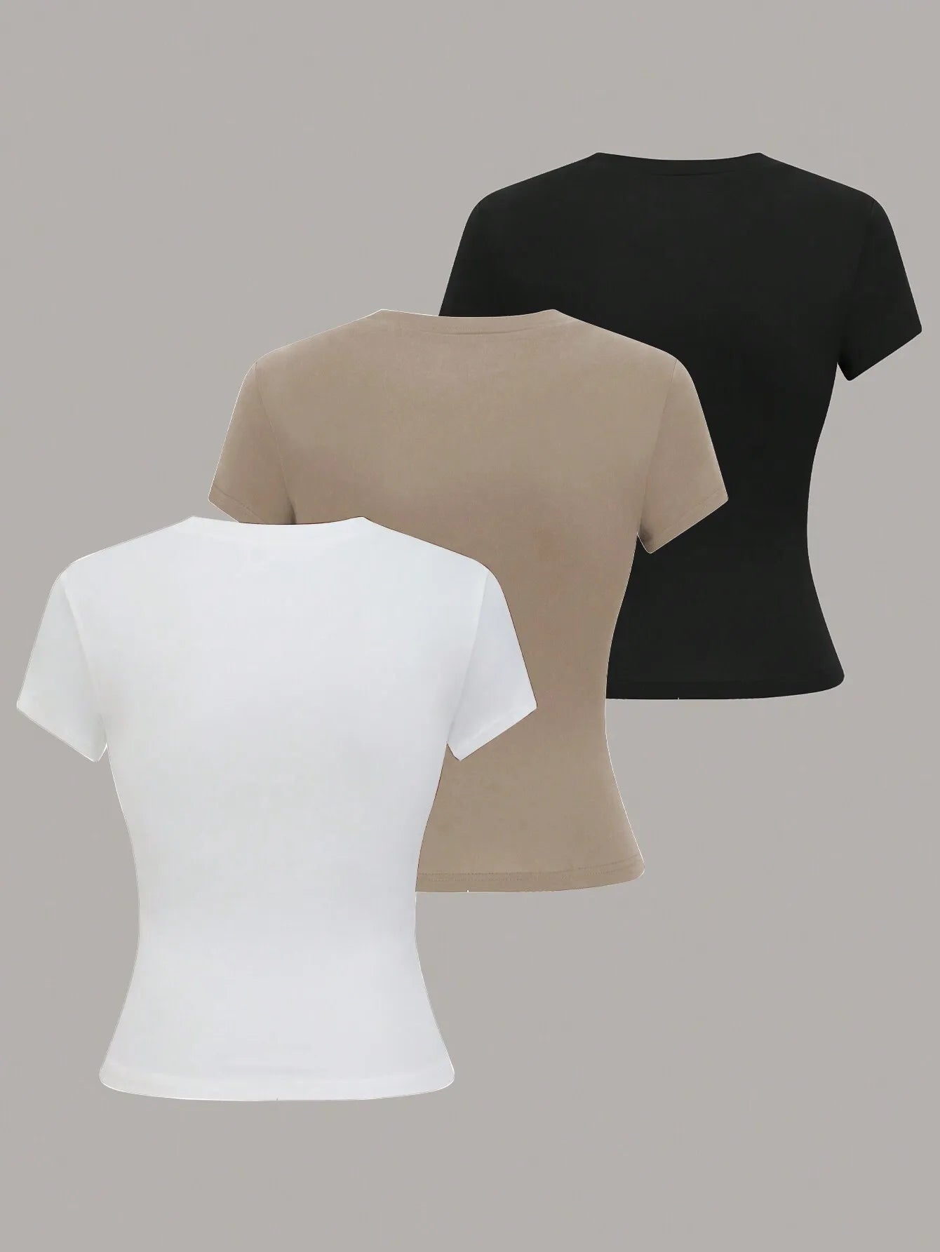 Women's Solid Color Short Sleeve T-Shirt, Minimalist Basic Top for Summer Quick Pick Grocers