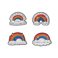 LGBTQ Pride Collect You Are Safe With Me Enamel Pins Rainbow Spaceship UFO Shield Cat Brooches Lapel Badges Jewelry Lover Gifts Quick Pick Grocers