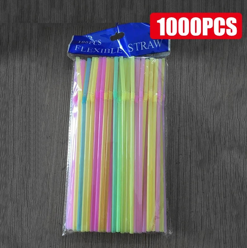 50-1000Pcs Multicolor Drinking Straws rietjes Milk Tea Bar Party Wedding Kitchen Home Accessories Beverage Black Straw Wholesale Econic Blanks