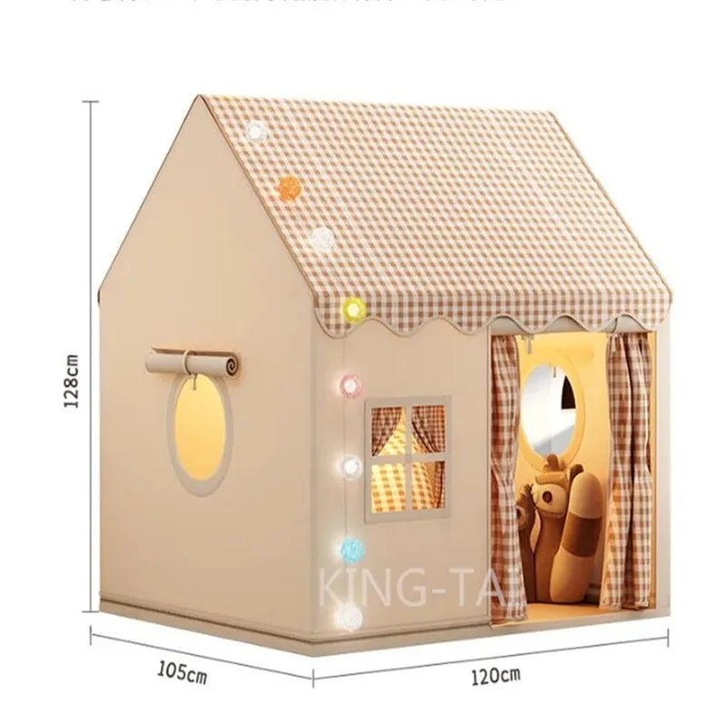 Kid Toys Tent Princess Castle Play House Cubby Children Small House Folding indoor Play tent Baby Tent Solid Frame No Light Ball Purest Peak