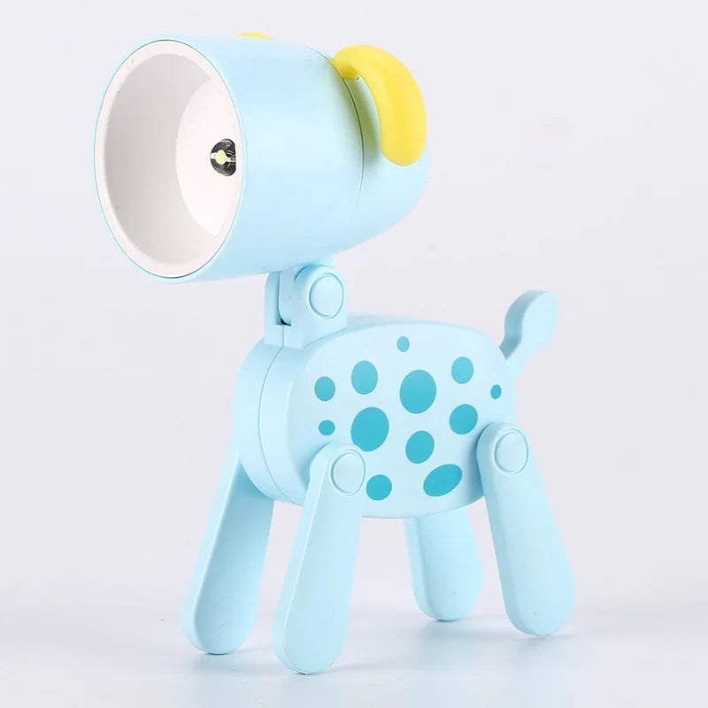 LED Night Light Mini Folding Desk Lamp Cute Pet Lights Dog Deer Portable Night Light Student Living Room Decor Gift Quick Pick Grocers