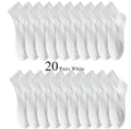 10/20 Pairs Neutral Solid Color Round Neck Socks Spring Summer Sweat Absorbing Breathable Soft Comfortable Couple Sports Socks Quick Pick Grocers