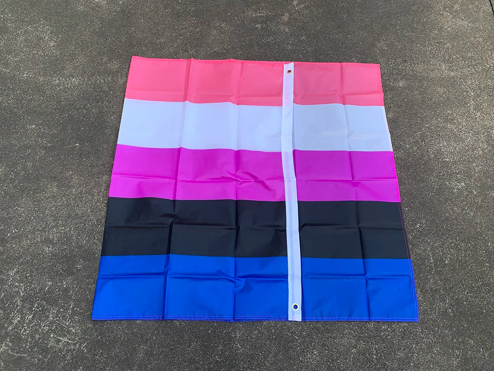 Z-ONE FLAG Rainbow Flag 90x150cm  LGBT genderqueer Genderfluid Gender fluid pride Flag polyester hanging banner for decoration Quick Pick Grocers