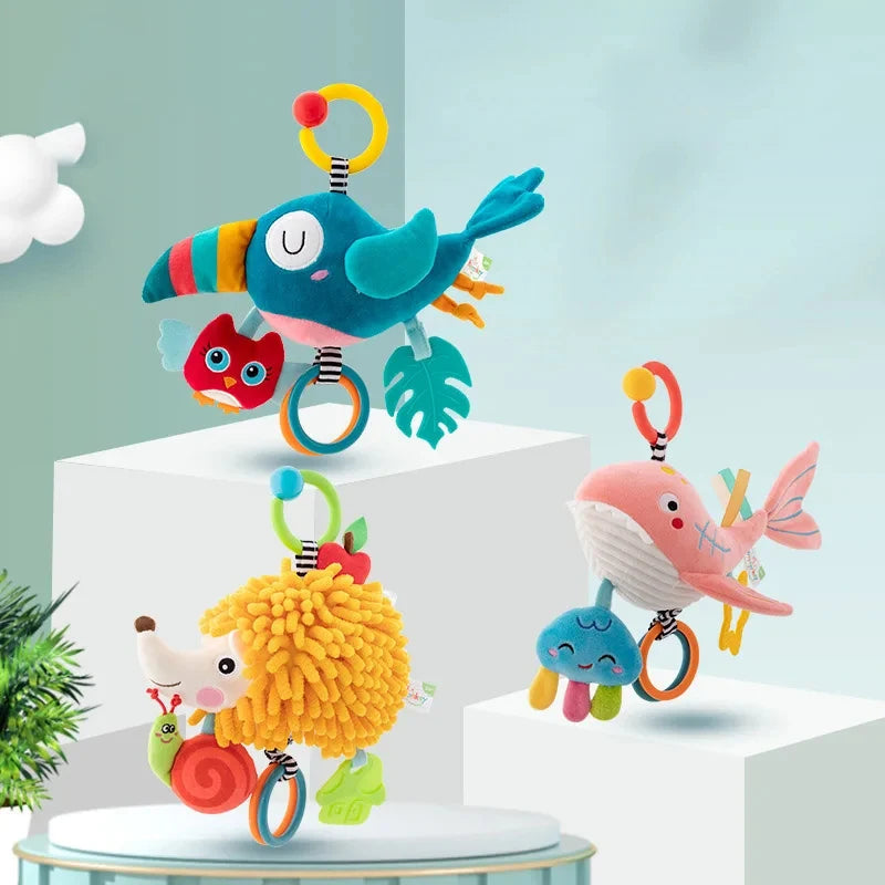 Soft Infant Crib Bed Stroller Mobile Hanging Rattle Baby Educational Toys Brain Developmental Hand Grip Cute Stuffed Animal Toys Purest Peak