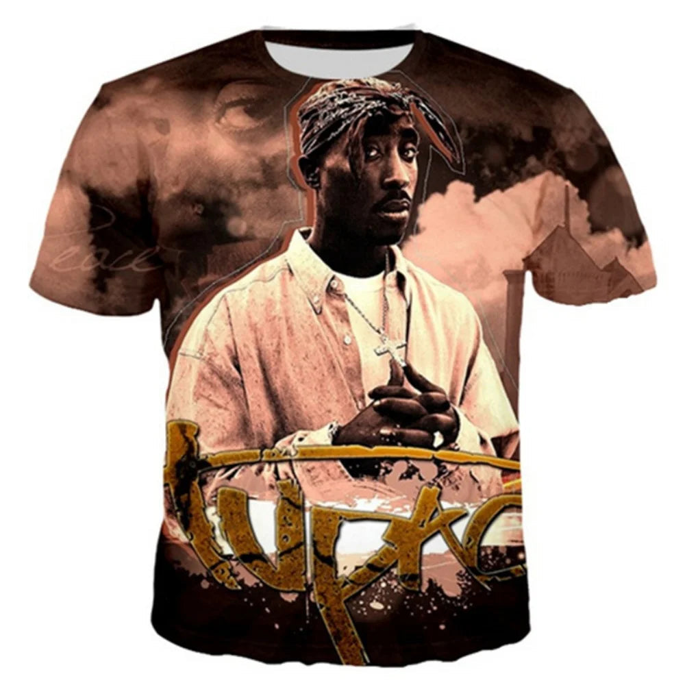 New T-Shirt Harajuku Men T-Shirt Fashion 2pac Graphic T Shirts Hip Hop Men's T-Shirts Summer Tops T-Shirts Man Designer Clothes Quick Pick Grocers