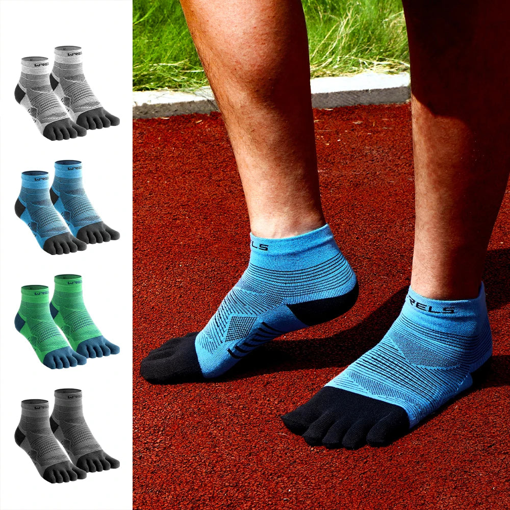 WRELS Coolmax Sports Socks Comfy Elastic Shock-proof Breathable Run Knitted Socks High Performance Athletic Five Toe Socks Quick Pick Grocers