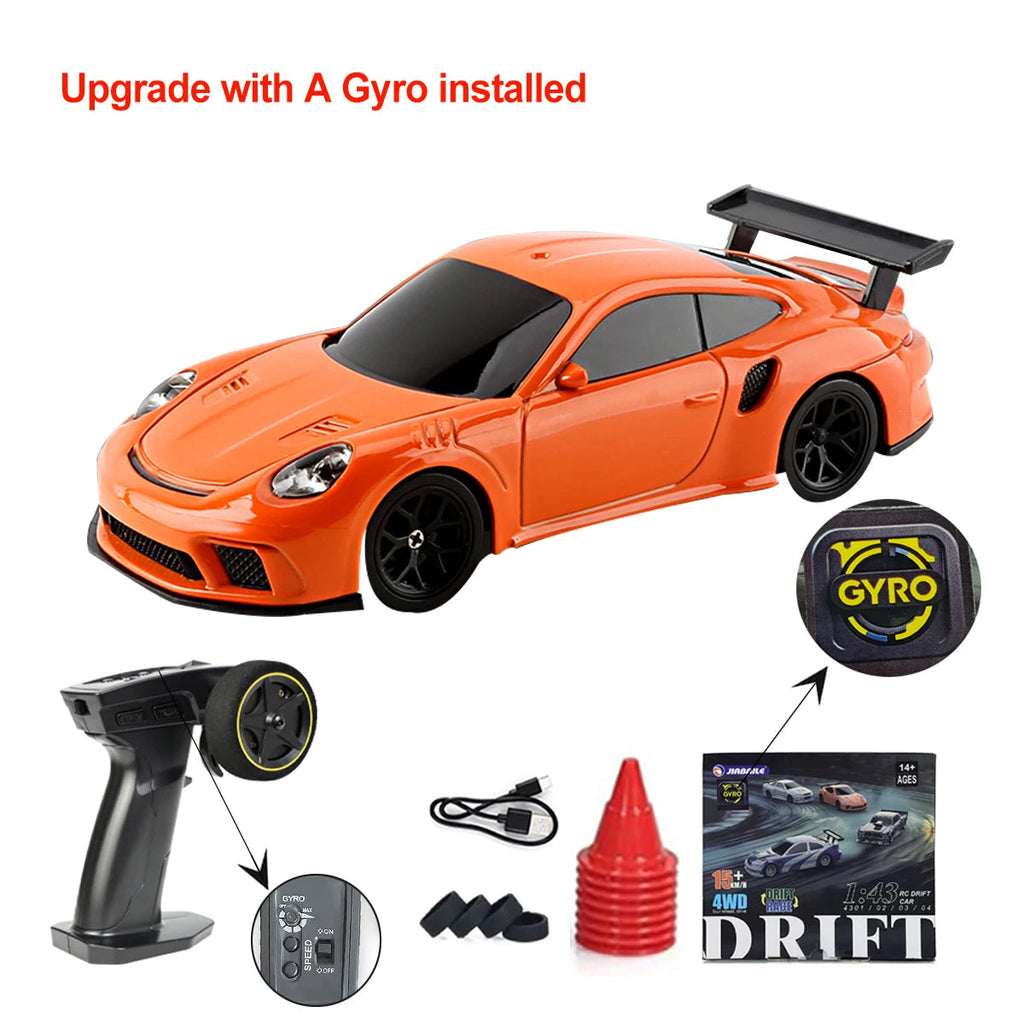 Upgraded Gyro 1/43 RC Drifting Car Racing RTR 4WD High Speed Radio Control Model 2.4G Drift Race Vehicle Mini Gifts Econic Blanks