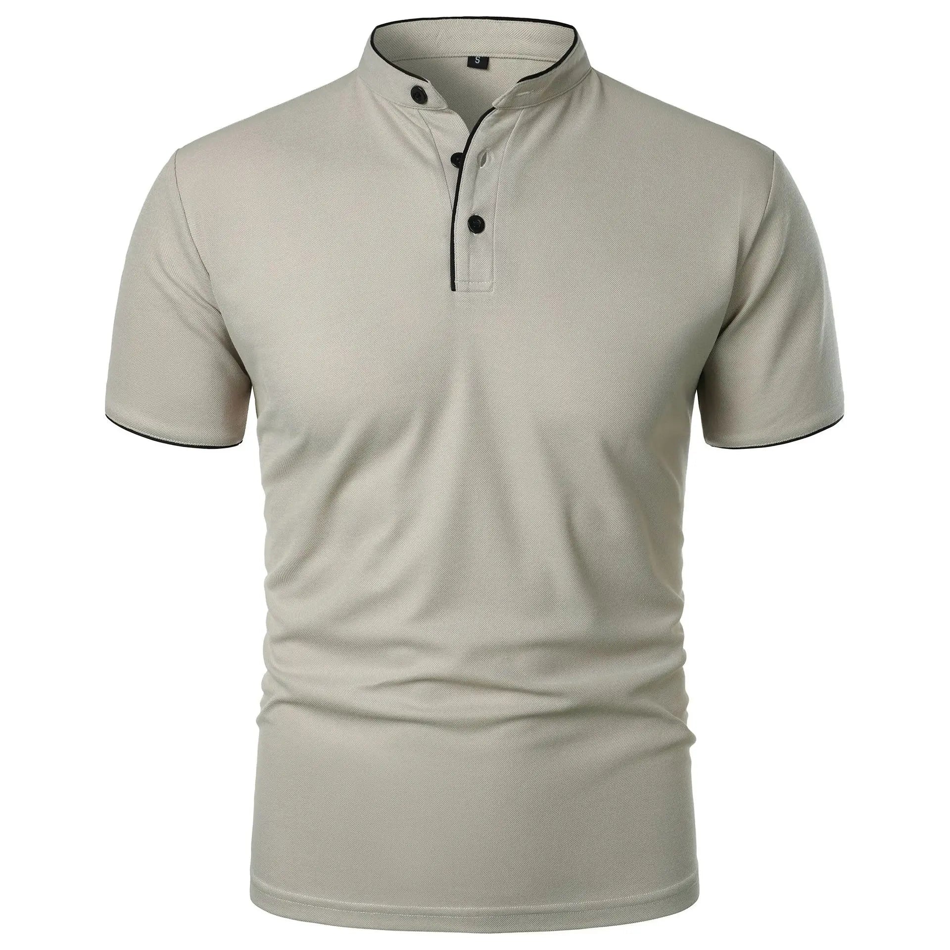 Summer Men's Short Sleeve Collar Tshirts New Solid Color Casual Polo Shirt Trendy Breathable Loose Basic Splice Top Quick Pick Grocers