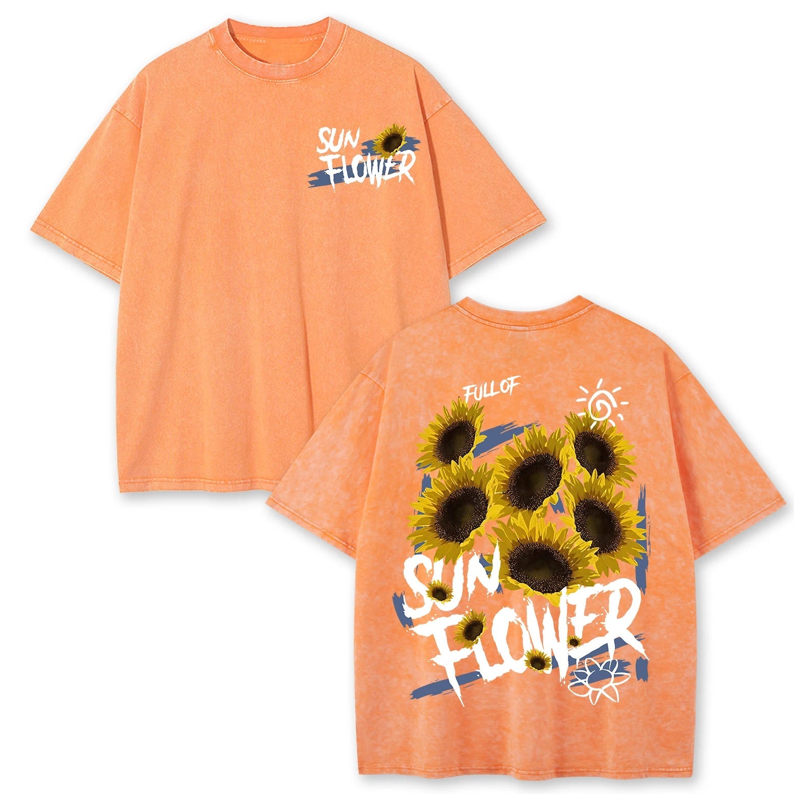 Lift Is Good Beautiful Sunflower Print Washed T Shirts Women Soft Cotton T-Shirt Street Creative Short Sleeve Summer Casual Tops Quick Pick Grocers