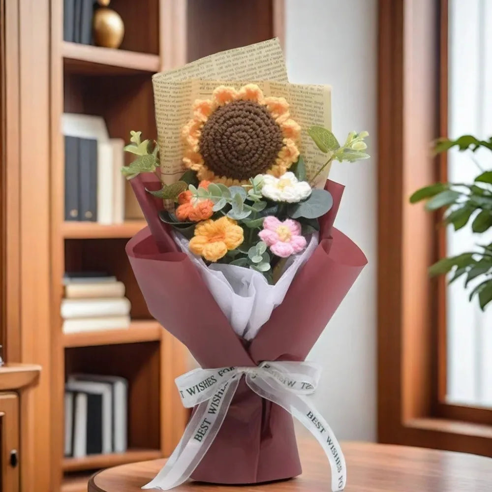 Artificial Flower Crochet Bouquet Eternal Flower Handmade Graduation Bouquet Mothers Day Birthday Gift Anniversary Quick Pick Grocers