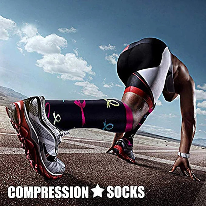 Compression Socks Varicose Veins Men's And Women's Sports Socks Football 20-30 Mmhg Elastic Anti Fatigue Pain Relief Wholesale Quick Pick Grocers