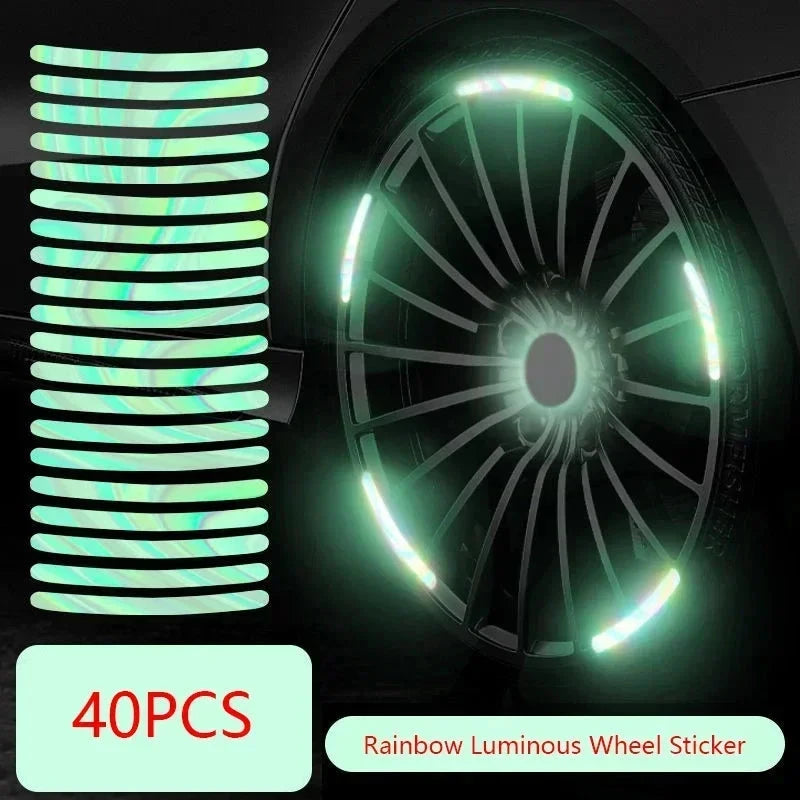 Car Wheel Hub Reflective Stripes - Safety Tire Warning Stickers for Night Driving Econic Blanks