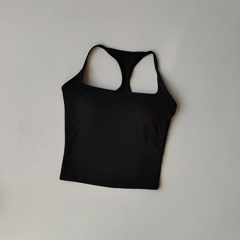 Sports and Fitness Vest with Chest Pad Summer Shockproof Beauty Back Nude Feeling Suit Pilates Training Yoga Top Yoga Clothing Quick Pick Grocers