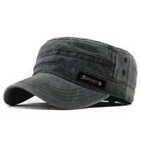 Spring Summer And Autumn Mens New Washable Cotton Flat Top Sun Proof Military Cap Quick Pick Grocers