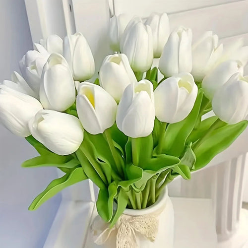 10Pcs Artificial Flower Realistic Touch Tulip Scrapbooking Vase Home Decor Wedding Garden Arch Garland  Mother's Day Bouquet diy Quick Pick Grocers