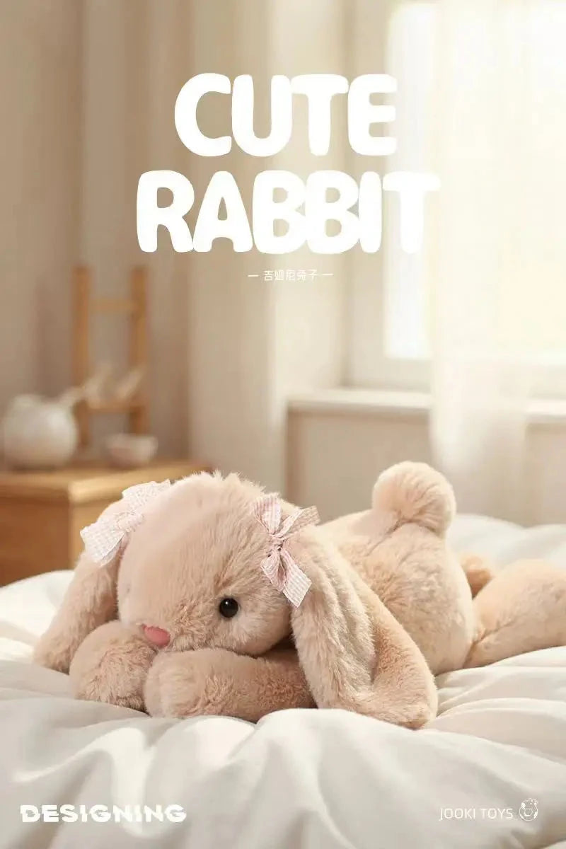 35cm New Simulated Shy Rabbit Doll Stuffed Plush Toy Cartoon Anime Cute Pillow Pillow Pillow Children's Birthday Gift Fun Doll Econic Blanks